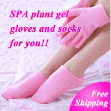 Bleichen Sie Haut Hand feuchtigkeitsspendende Behandlung Gel SPA Handschuhe Socken